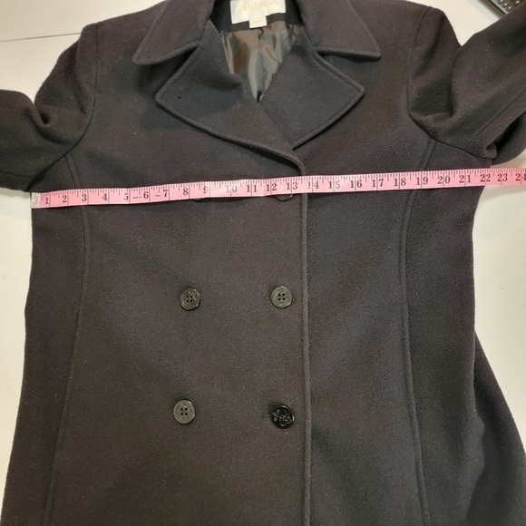 Andrea pea coat size 12, charcoal gray winter wool front buttons coat - Picture 12 of 15